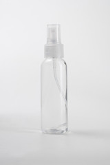 blank plastic bottle hand sanitizer product mockup. spray bottle transparent