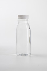 water bottle. fresh liquid food product on blank plastic container bottle mockup