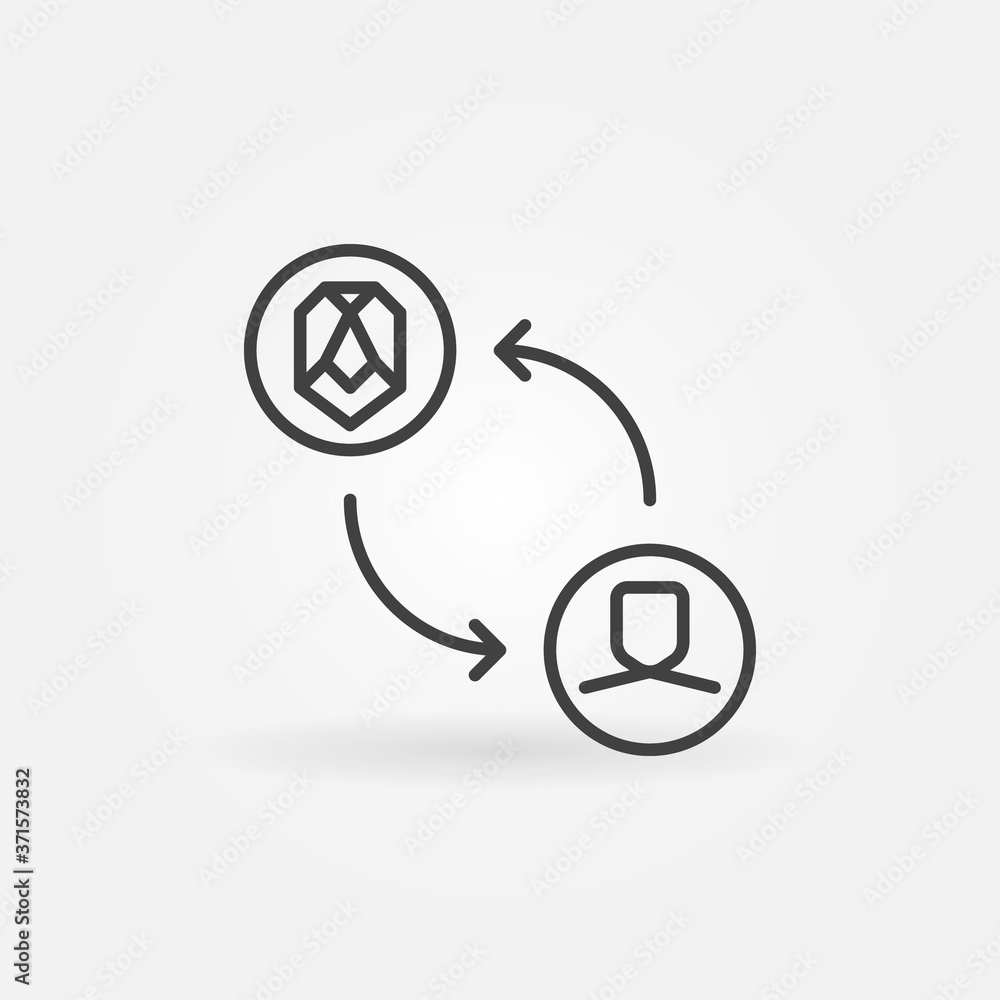 Poster face swap linear vector concept minimal icon or logo element