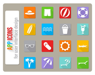 Beach simply icons