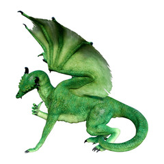 Obraz premium 3D Rendering Fairy Tale Dragon on White