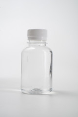 water bottle. fresh liquid food product on blank plastic container bottle mockup