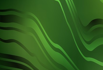 Dark Green vector layout with bent lines.