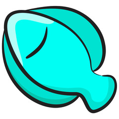 
Seafood icon design, vectir or marine animal in doodle style 
