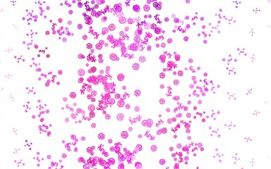 Light Pink vector doodle background with flowers, roses.