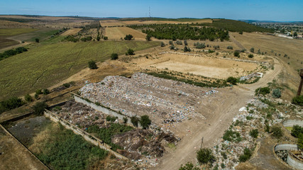 Fototapeta na wymiar Aerial view of dump 