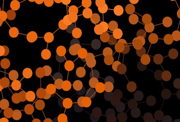 Dark Orange vector texture with artificial intelligence concept.