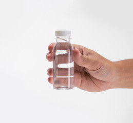 liquid product on blank plastic container bottle mockup