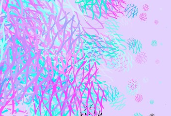 Light Pink, Blue vector texture with curved lines.