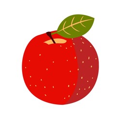 illustration of autumn fruits - an apple