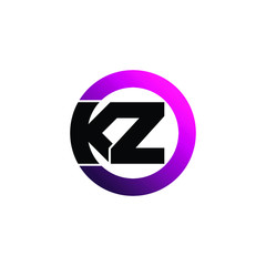 Letter KZ circle logo design vector