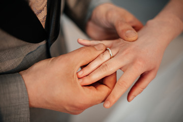 Wedding rings on wedding day	