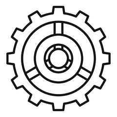 Watch cog wheel icon. Outline watch cog wheel vector icon for web design isolated on white background