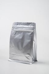 silver blank product mockup standing pouch