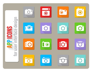 camera icon set