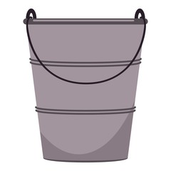 Farming metal bucket icon. Cartoon of farming metal bucket vector icon for web design isolated on white background © anatolir