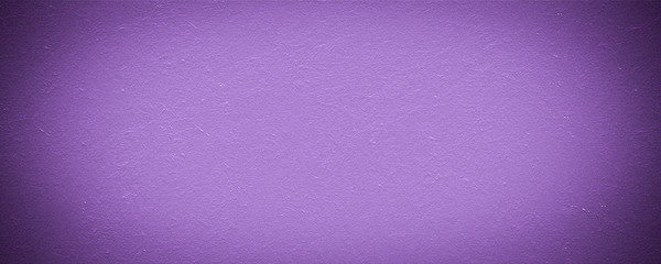Purple background texture, dark border grunge and light cloudy center design in panoramic website banner or graphic art background
