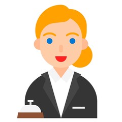 Receptionist icon, profession and job vector illustration