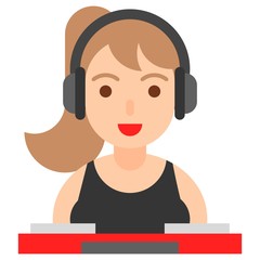Disc jockey icon, profession and job vector illustration