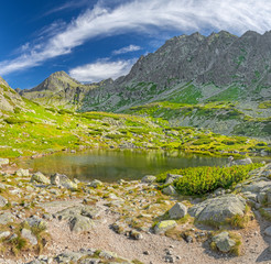 High Tatras - Slovakia - The the look to Pleso nad Skodom lake in Mlynicka dolina and peaks Predna Bašta, Satan and Strbsky stit. © Renáta Sedmáková