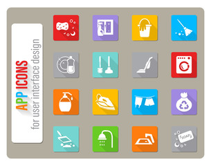 cleaning company icon set