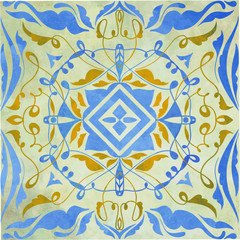 Ornate tile pattern with soft colours