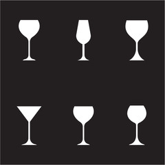 set of wine glass icon vector illustration