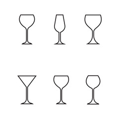 set of wine glass icon vector illustration