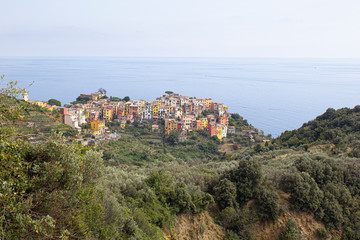 Naklejka na ściany i meble view of the old town Corniglia Cinque Terre