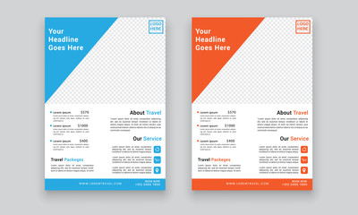 Travel Agency Flyer or Poster Design, Creative Template, Banner or Flyer design for Tour and Travel concept
