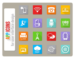 communication icon set