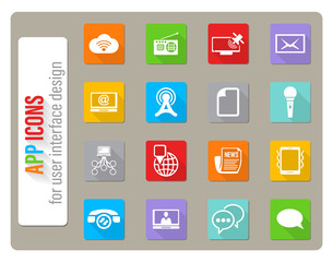 communication icon set