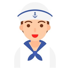 Sailor icon, profession and job vector illustration