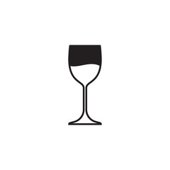 wine glass and bottle icon vector illustration