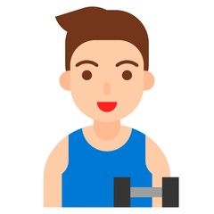 Bodybuilder icon, profession and job vector illustration