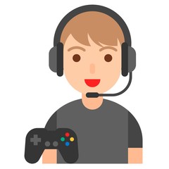 Gamer icon, profession and job vector illustration