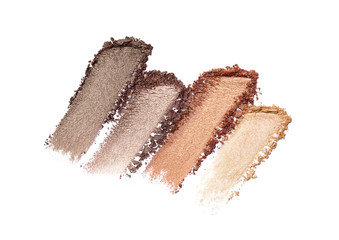 Crushed eyeshadow isolated on white
