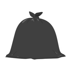 真っ黒なゴミ袋のイラスト。