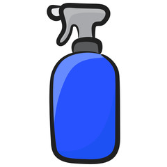 
Cleaning spray bottle in doodle design
