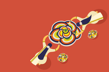 Women wearing traditional dress do floral designs on floor. Concept for Onam festival in Kerala.