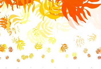 Light Orange vector elegant template with leaves.