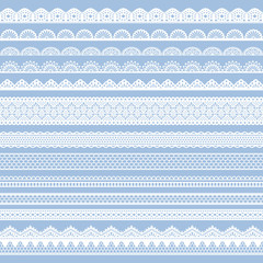 レース装飾のシームレスパターンブラシのセット