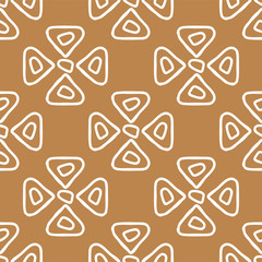 Seamless vector of tribal style motif abstract on pastel brown background