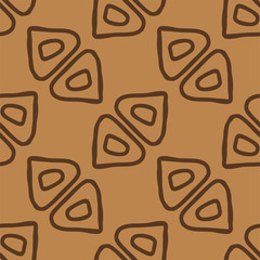 Seamless vector of tribal style motif abstract on pastel brown background