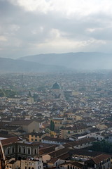 Amazing view of Florence city from Campanile di Giotto bell tower in Florence Italy