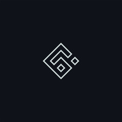 luxury letter G initials logo rectangle line design concept