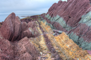 Rock formations on B&aring;tsfjord coastline