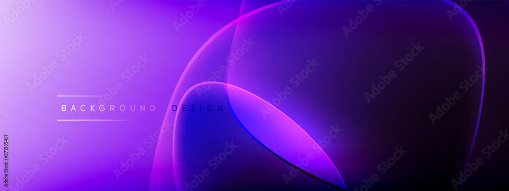 Wall mural vector abstract background - liquid bubble shapes on fluid gradient with shadows and light effects. 