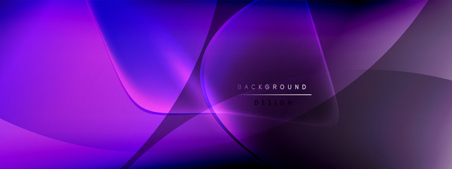 Vector abstract background - liquid bubble shapes on fluid gradient with shadows and light effects. Shiny design template for text