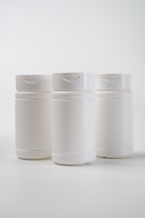 pill bottle medicine mockup, photo isolated on white background.